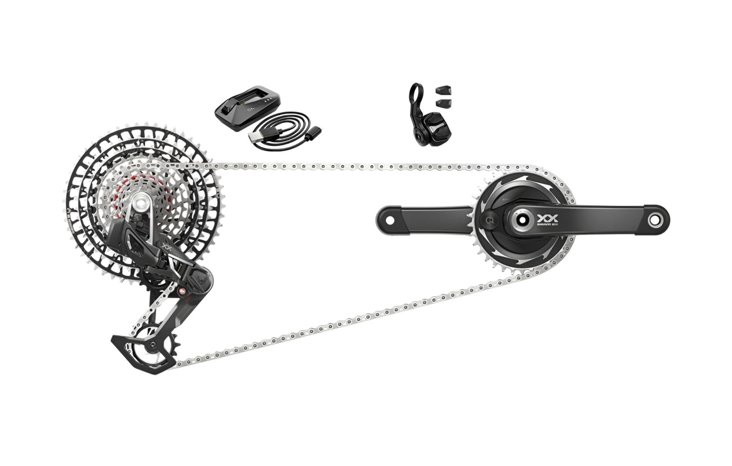Grupo SRAM XX SL EAGLE
AXS DUB
Bielas: 170mm potenciómetro
12V
T-type